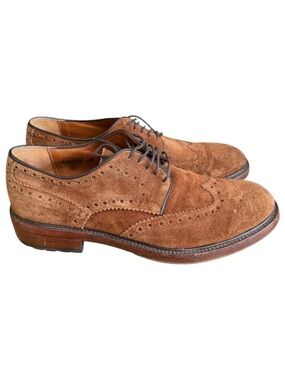 Antonio Maurizi Italian Suede Wingtip Brogue Oxford Dress Shoes US 9